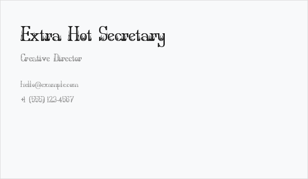 Extra Hot Secretary Business Card