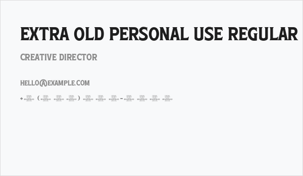 Extra Old PERSONAL USE Regular Business Card