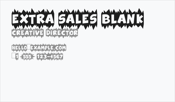 Extra Sales Blank Business Card