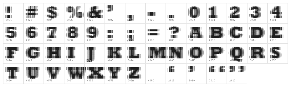 ExtraBlur Character Map