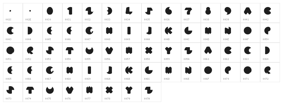 ExtraBold Character Map
