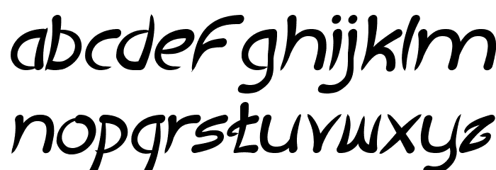ExtraHot-BoldItalic Font LOWERCASE