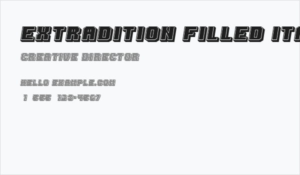 Extradition Filled Italic Business Card