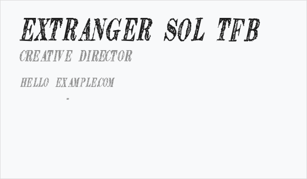 Extranger sol tfb Business Card