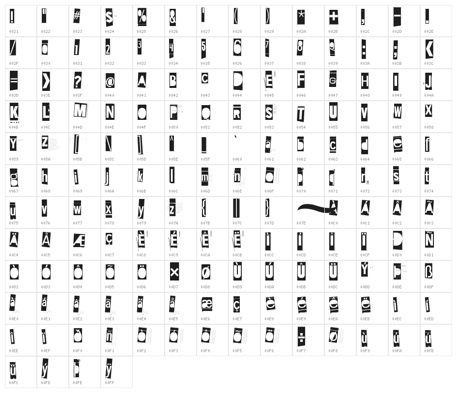 Extraoin Zhurdlyou Missing Character Map
