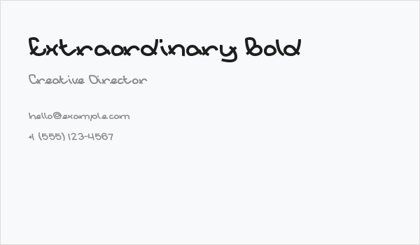 Extraordinary Bold Business Card