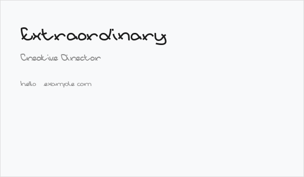 Extraordinary Business Card