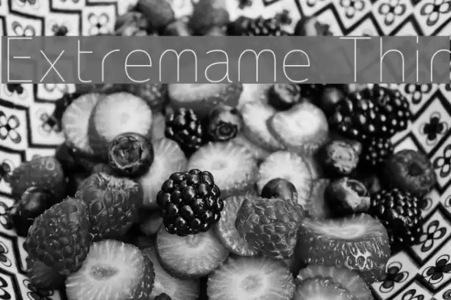 Extremame Thin Font examples