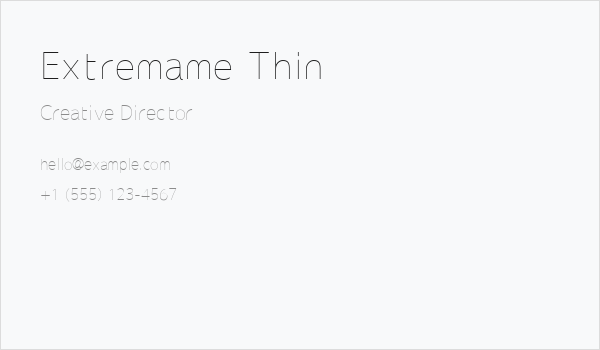 Extremame Thin Business Card