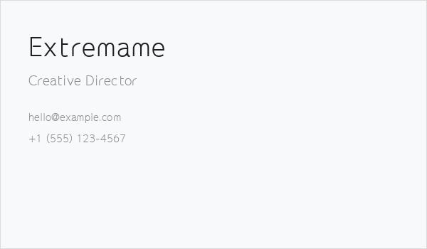 Extremame Business Card