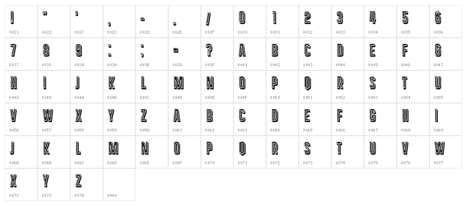 Extreme Filled Regular Character Map