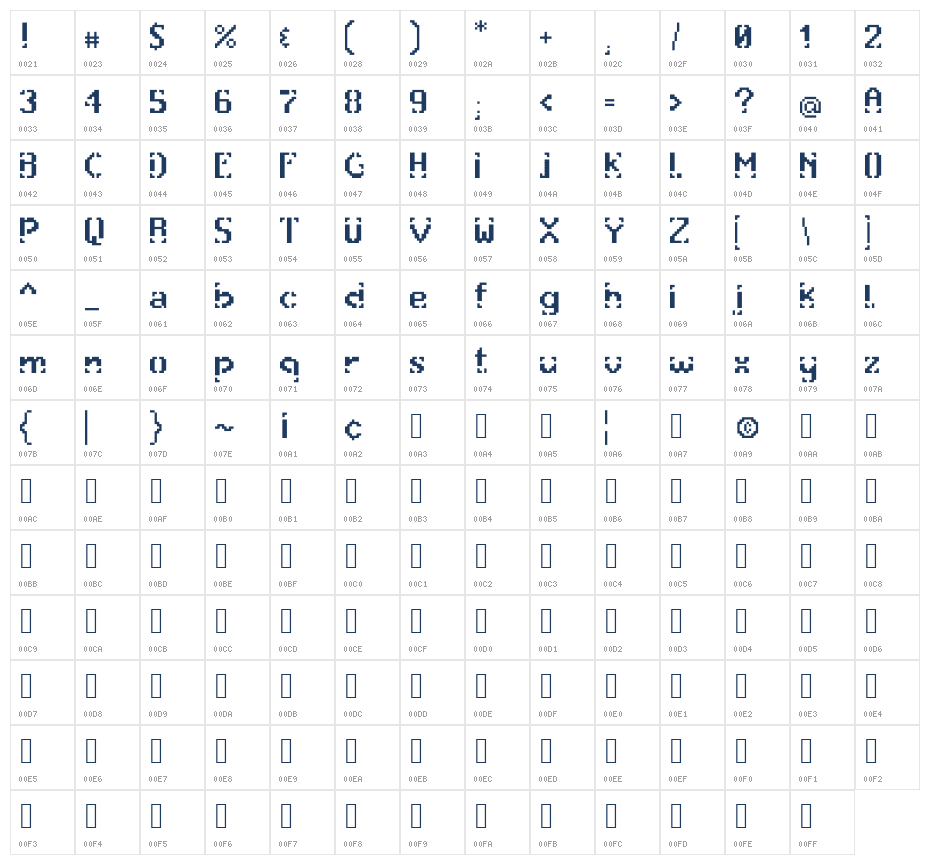 exclusion Character Map