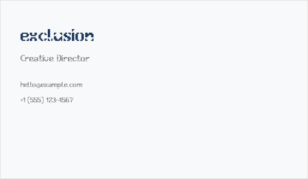 exclusion Business Card