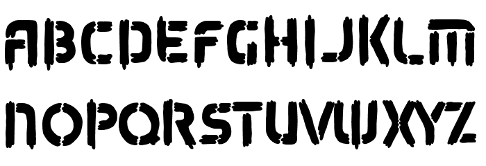 exotic stencil army Font LOWERCASE