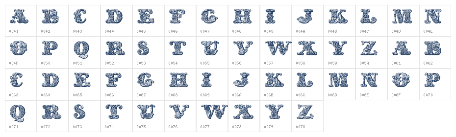 exotica Medium1 Character Map