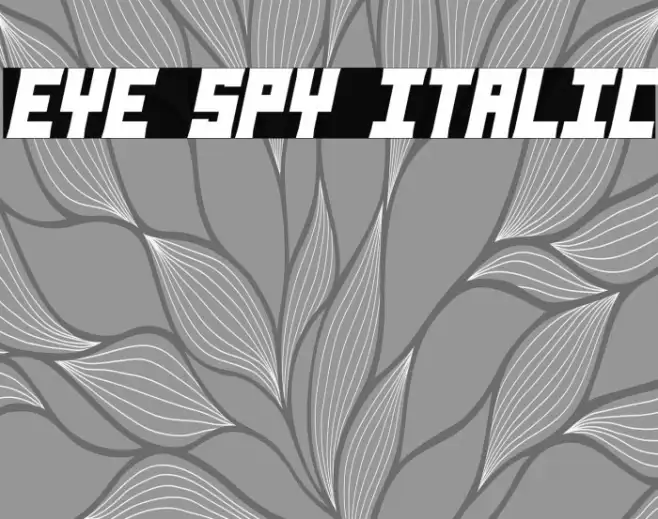Eye Spy Italic Example 1