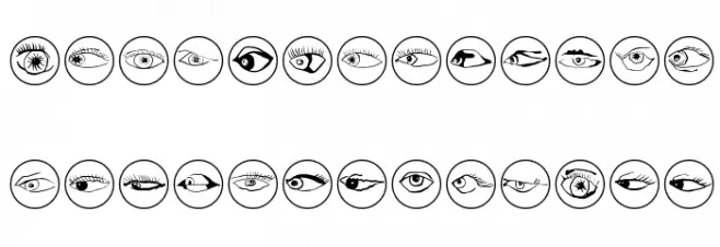 EyeEyeOnBlack Schriftart Kleinbuchstaben