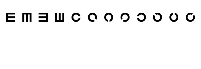 Eyechart Font LOWERCASE