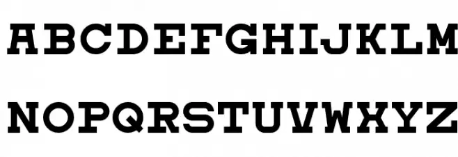 Eyechart फ़ॉन्ट अपरकेस