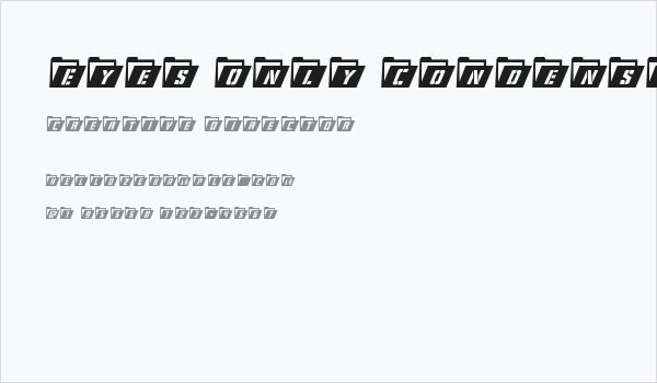 Eyes Only Condensed Italic Business Card