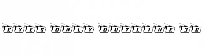 Eyes Only Outline 3D  Frei Schriftart Herunterladen