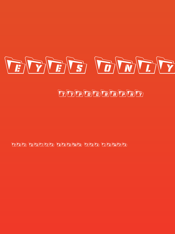 Eyes Only Outline 3D Poster