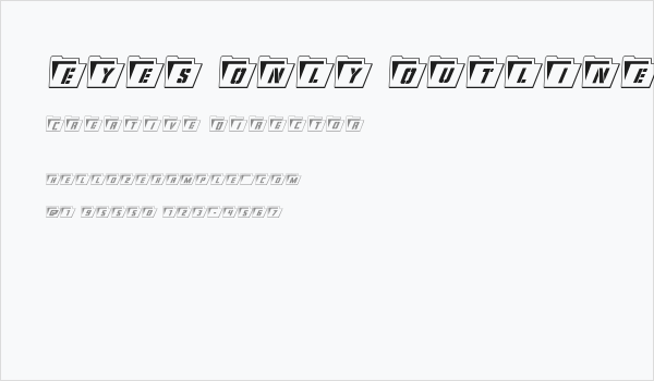 Eyes Only Outline Condensed Italic Business Card