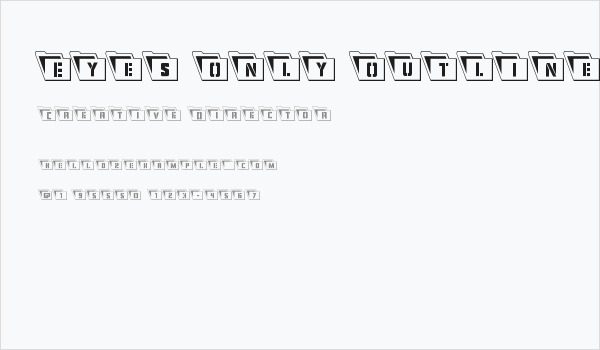 Eyes Only Outline Condensed Leftalic Business Card