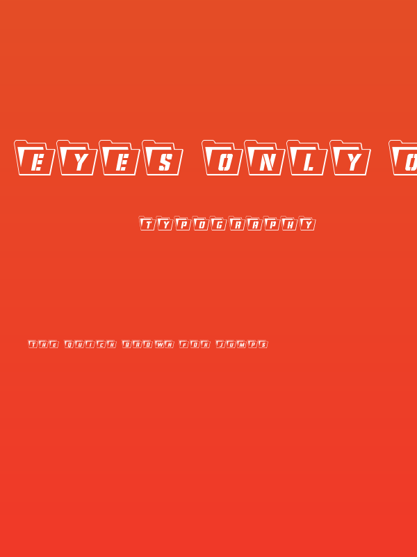 Eyes Only Outline Condensed Poster
