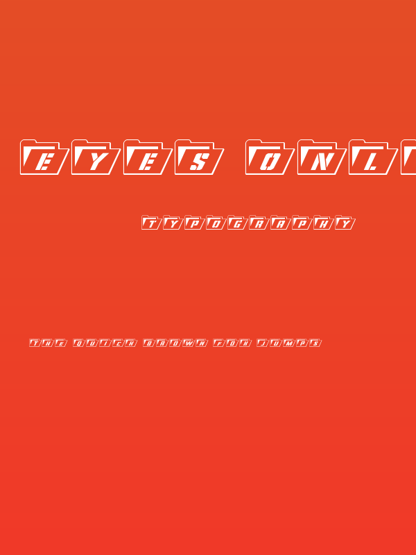 Eyes Only Outline Italic Poster