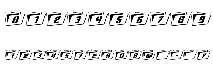 Eyes Only Outline Rotalic Font OTHER CHARS