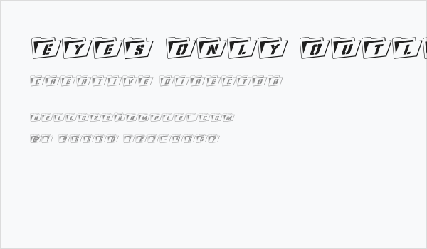 Eyes Only Outline Rotalic Business Card