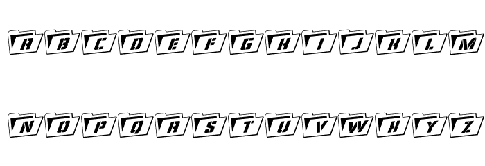 Eyes Only Outline Rotalic Font LOWERCASE