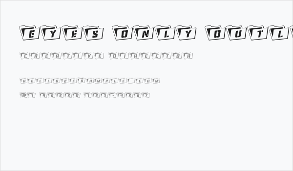 Eyes Only Outline Rotated Business Card