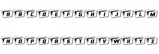 Eyes Only Outline Rotated Schriftart Kleinbuchstaben