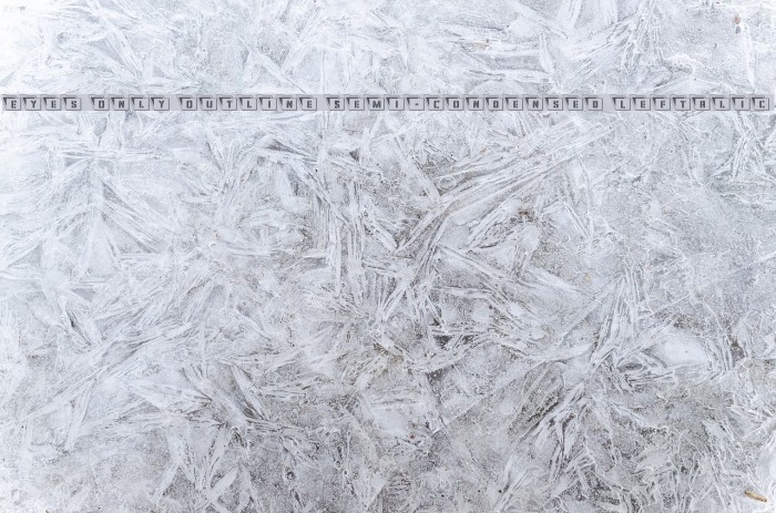 Eyes Only Outline Semi-Condensed Leftalic Example 3