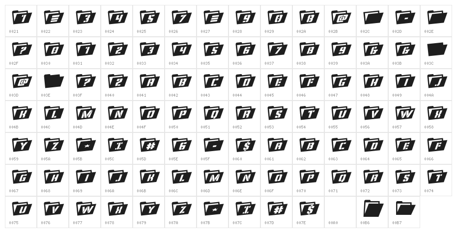 Eyes Only Rotalic Character Map