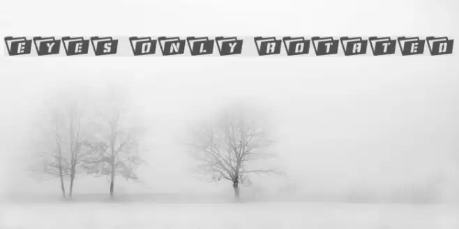 Eyes Only Rotated Font examples