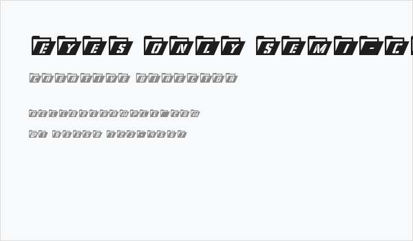 Eyes Only Semi-Condensed Italic Business Card