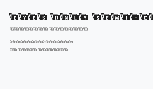 Eyes Only Semi-Condensed Leftalic Business Card