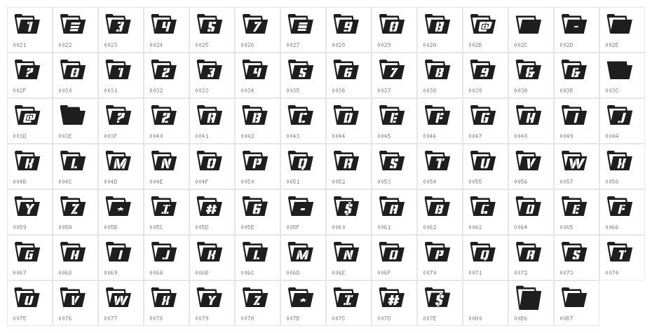 Eyes Only Semi-Condensed Character Map