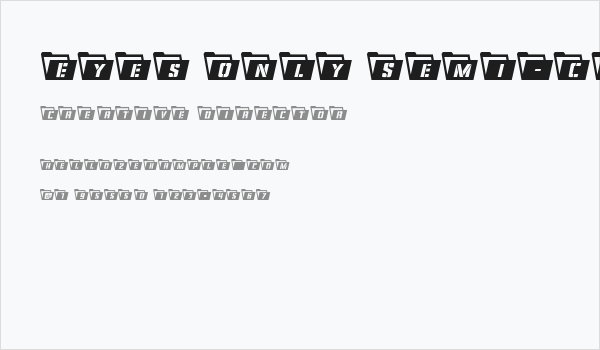 Eyes Only Semi-Condensed Business Card