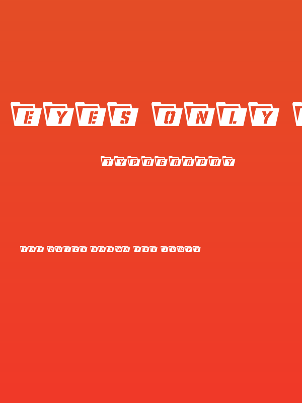 Eyes Only Semi-Condensed Poster