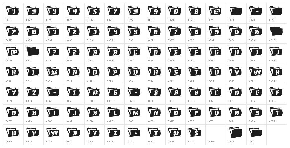 Eyes Only Wavy 2 Character Map