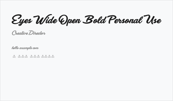 Eyes Wide Open Bold Personal Use Business Card