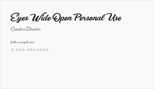 Eyes Wide Open Personal Use Business Card