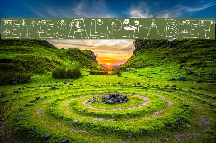 EyesAlphabet फ़ॉन्ट examples