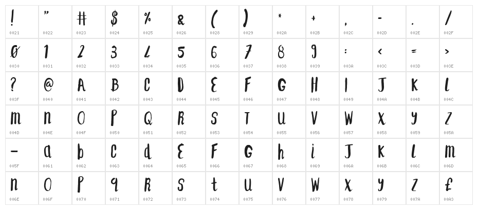 F... SAINT-TROPEZ-ALT2 Character Map