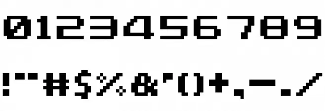 F-Zero GBA Text 1 Regular Font OTHER CHARS