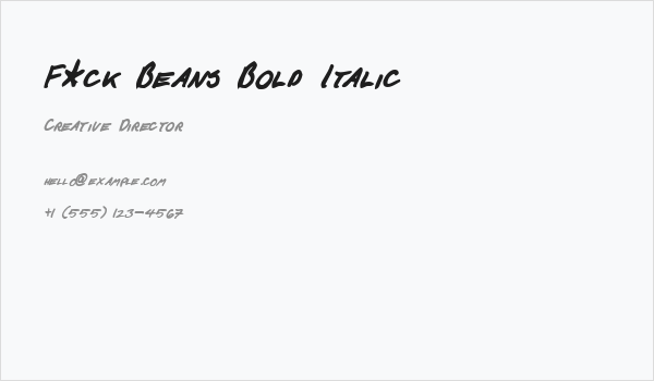 F*ck Beans Bold Italic Business Card